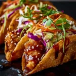 Crispy Chicken Wonton Tacos with Sweet Teriyaki Glaze First Image