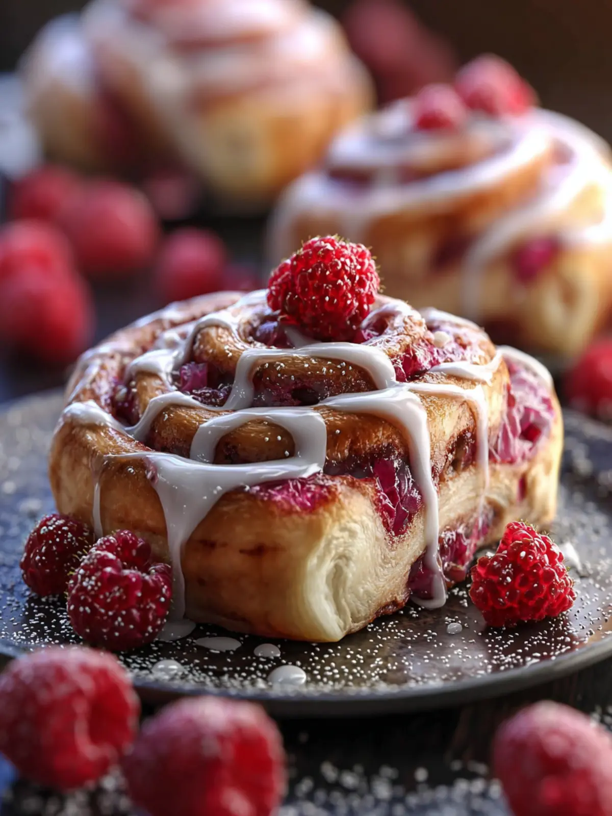 Raspberry Cinnamon Rolls First Image