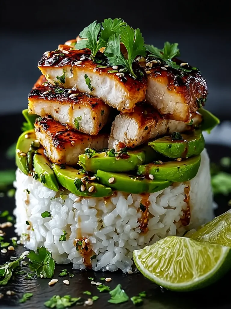 Tangy Honey Lime Chicken & Avocado Rice Stack That’s Simply Delicious First Image
