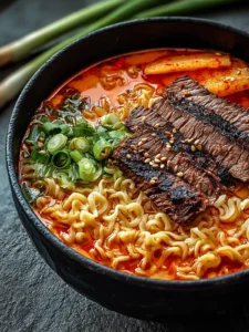 Spicy Korean Ramen with Grilled Beef & Creamy Sauce Bliss First Image