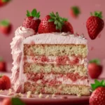 Fresh Strawberry Cake with Strawberry Buttercream First Image