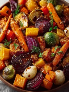 Roasted Autumn Vegetables with Balsamic Glaze Recipe First Image