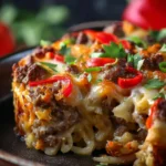 Low Carb Philly Cheesesteak Casserole First Image