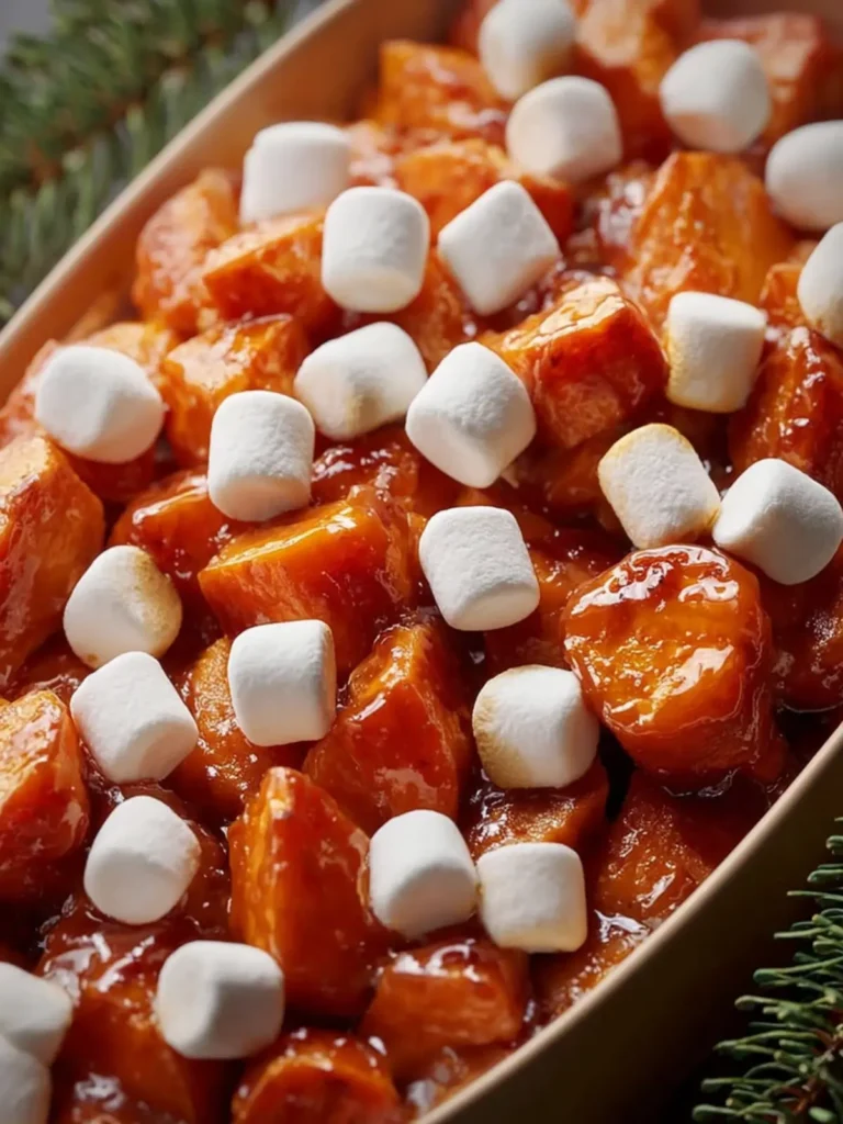Glazed Candied Sweet Potatoes With Marshmallows First Image