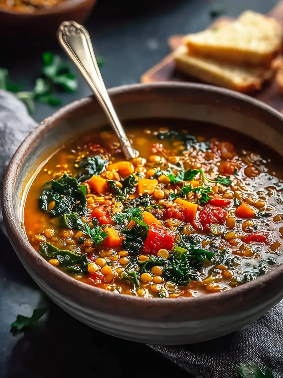 Cozy Mediterranean Lentil and Kale Soup Recipe Delight First Image