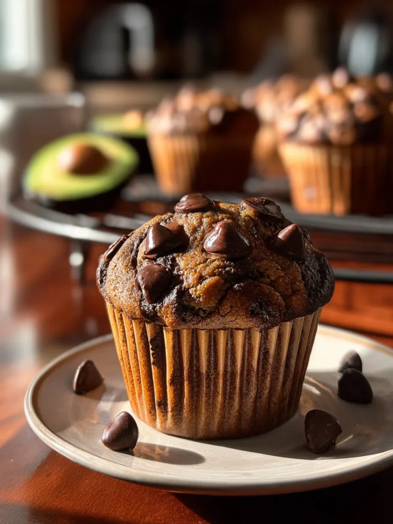 Indulge in Chocolate Chip Avocado Muffins – Healthy Delight First Image