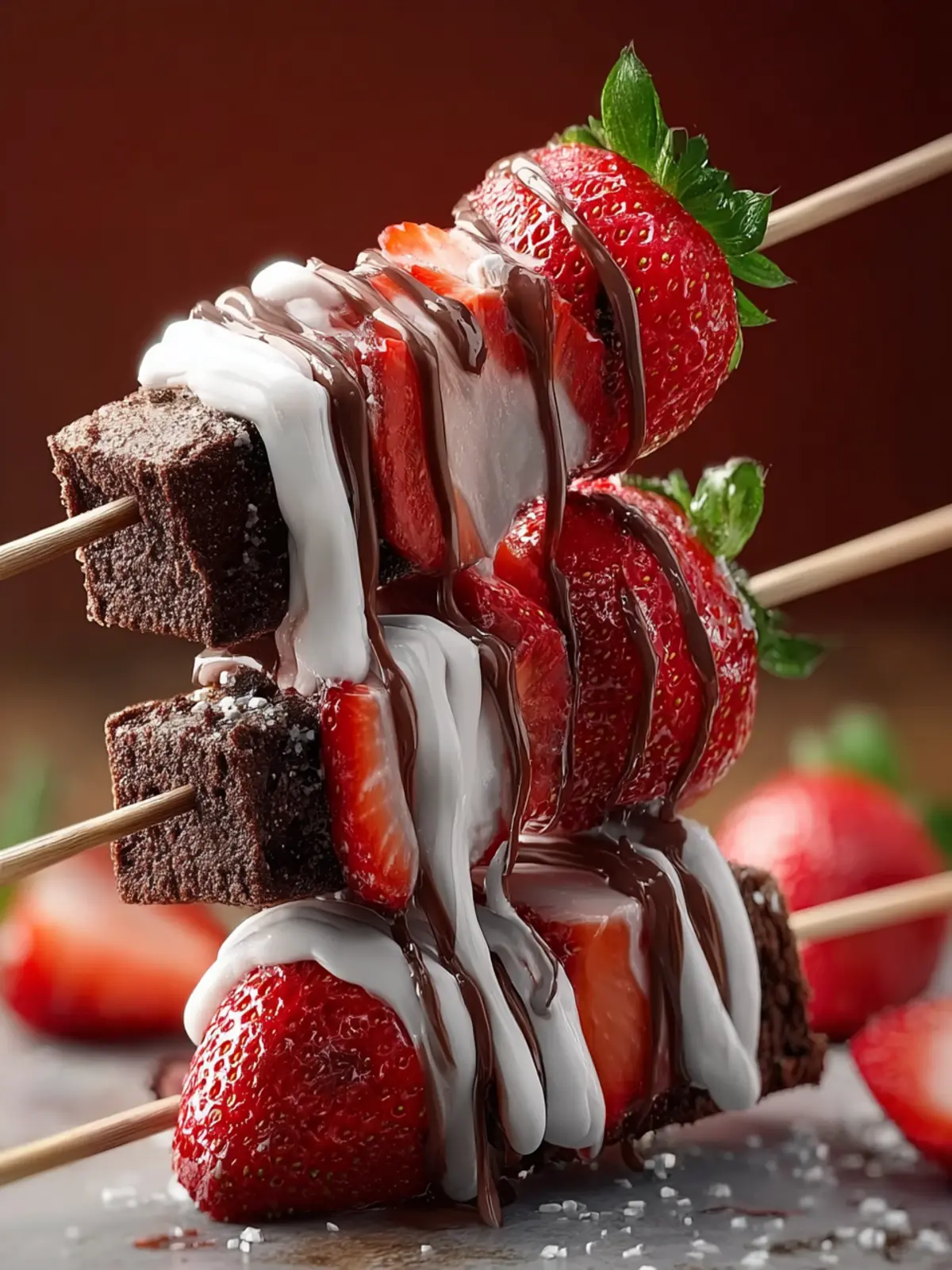 Strawberry Brownie Kabobs First Image