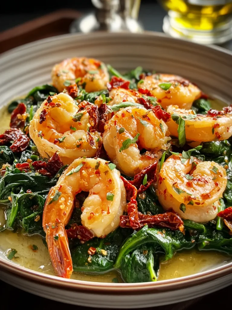 Irresistible Tuscan Shrimp with Spinach & Sun-Dried Tomatoes First Image