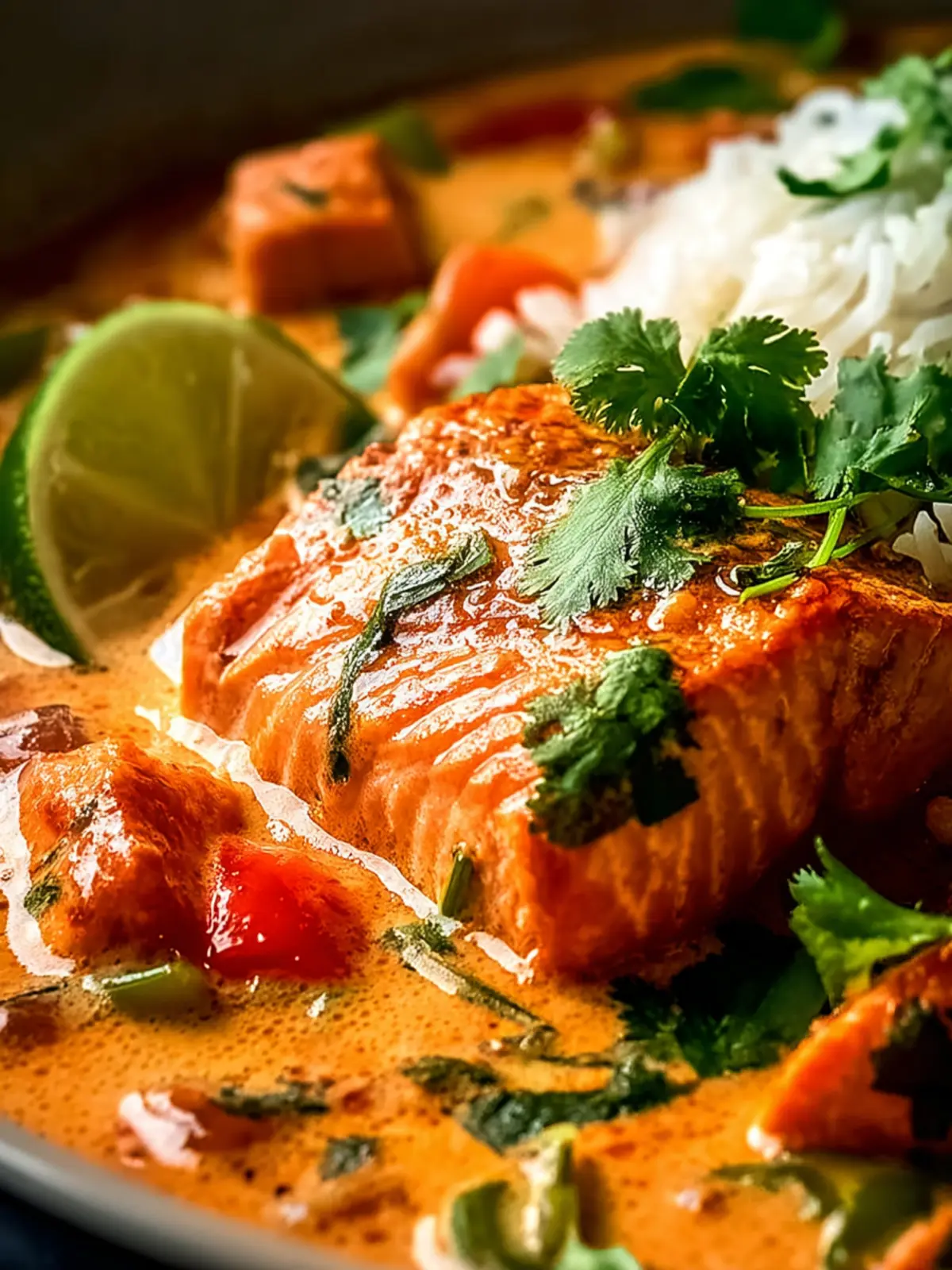 Irresistible Creamy Coconut Salmon Curry Recipe First Image