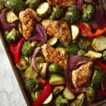 High Protein Sheet-Pan Chicken & Veggie Dinner First Image
