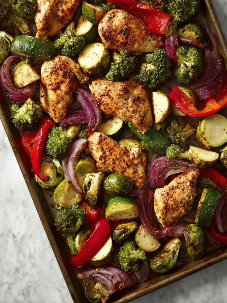 High Protein Sheet-Pan Chicken & Veggie Dinner First Image