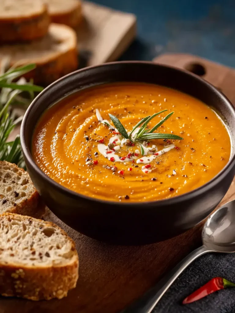 Smooth and Creamy Roasted Vegetable Soup First Image