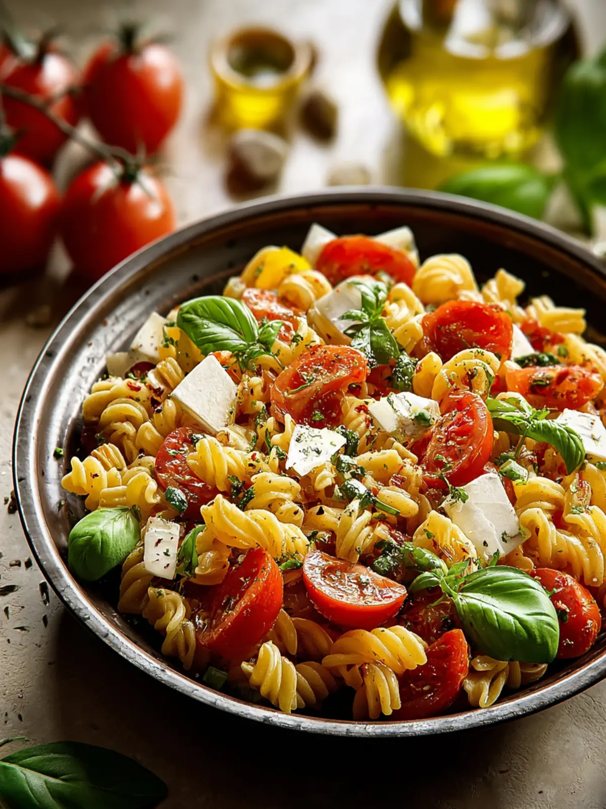 Refreshing Caprese Pasta Salad Recipe for Summer Bliss First Image