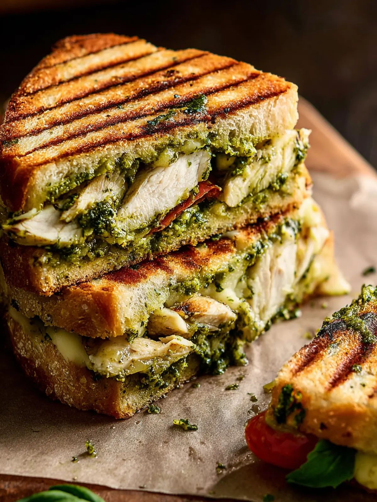 Irresistible Chicken Pesto Panini Sandwiches Recipe First Image