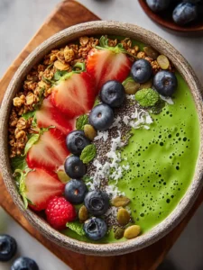 Energizing Green Smoothie Bowl with Granola Recipe First Image
