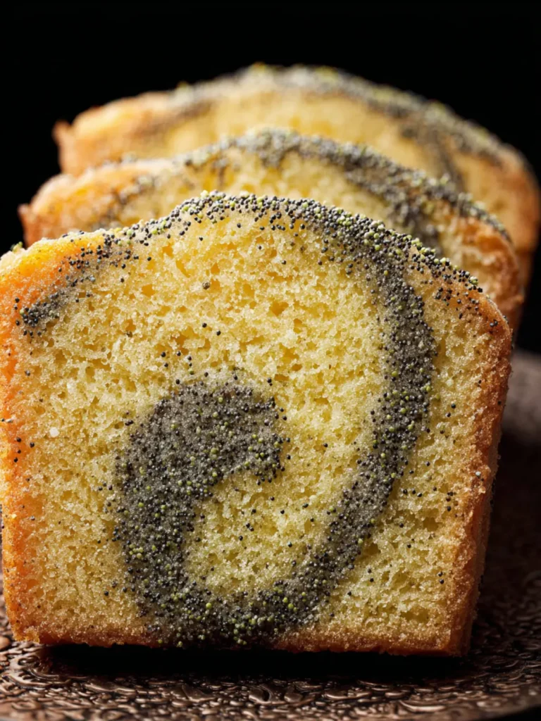High Altitude Poppy Seed Swirl Loaf Cake First Image