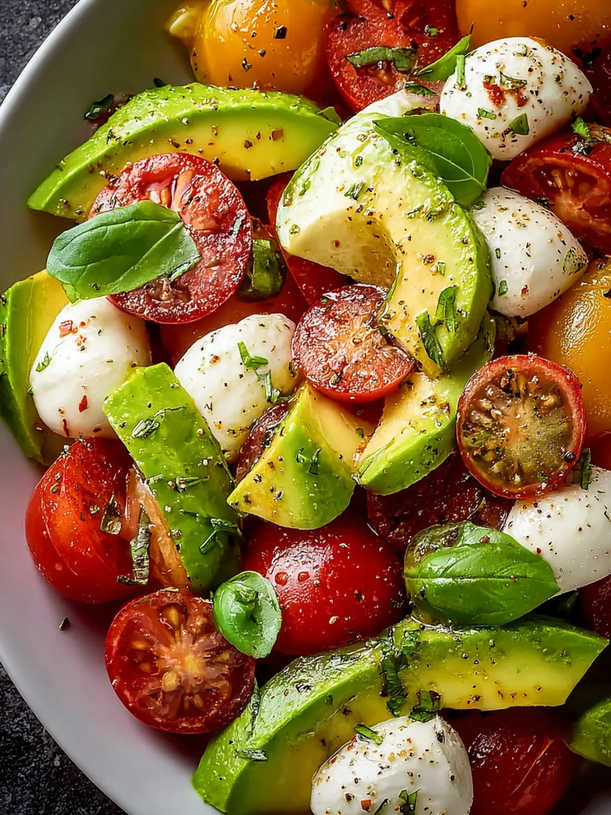Refreshing Tomato Mozzarella Avocado Salad Recipe Delight First Image