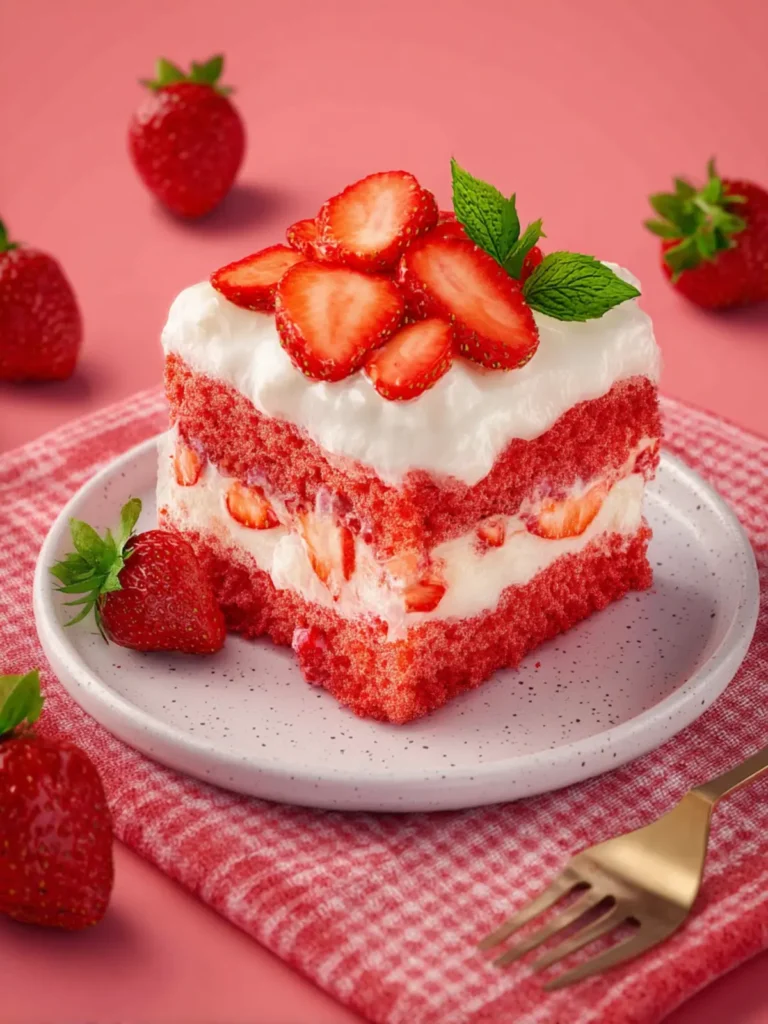 Strawberry Poke Cake First Image