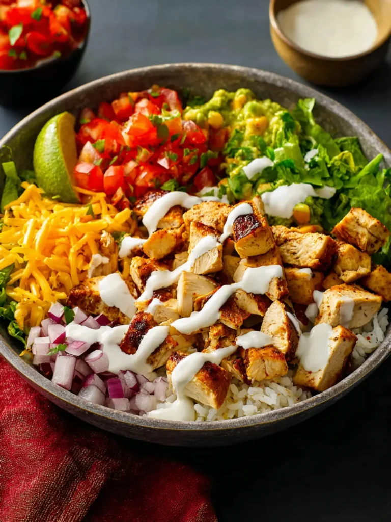 Chicken Burrito Bowl with Copycat Chipotle Chicken First Image