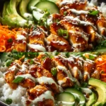 Spicy Honey-Ginger Chicken Bowls with Yum Yum Sauce First Image