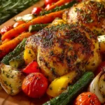 Roasted Chicken and healthy Veggies First Image