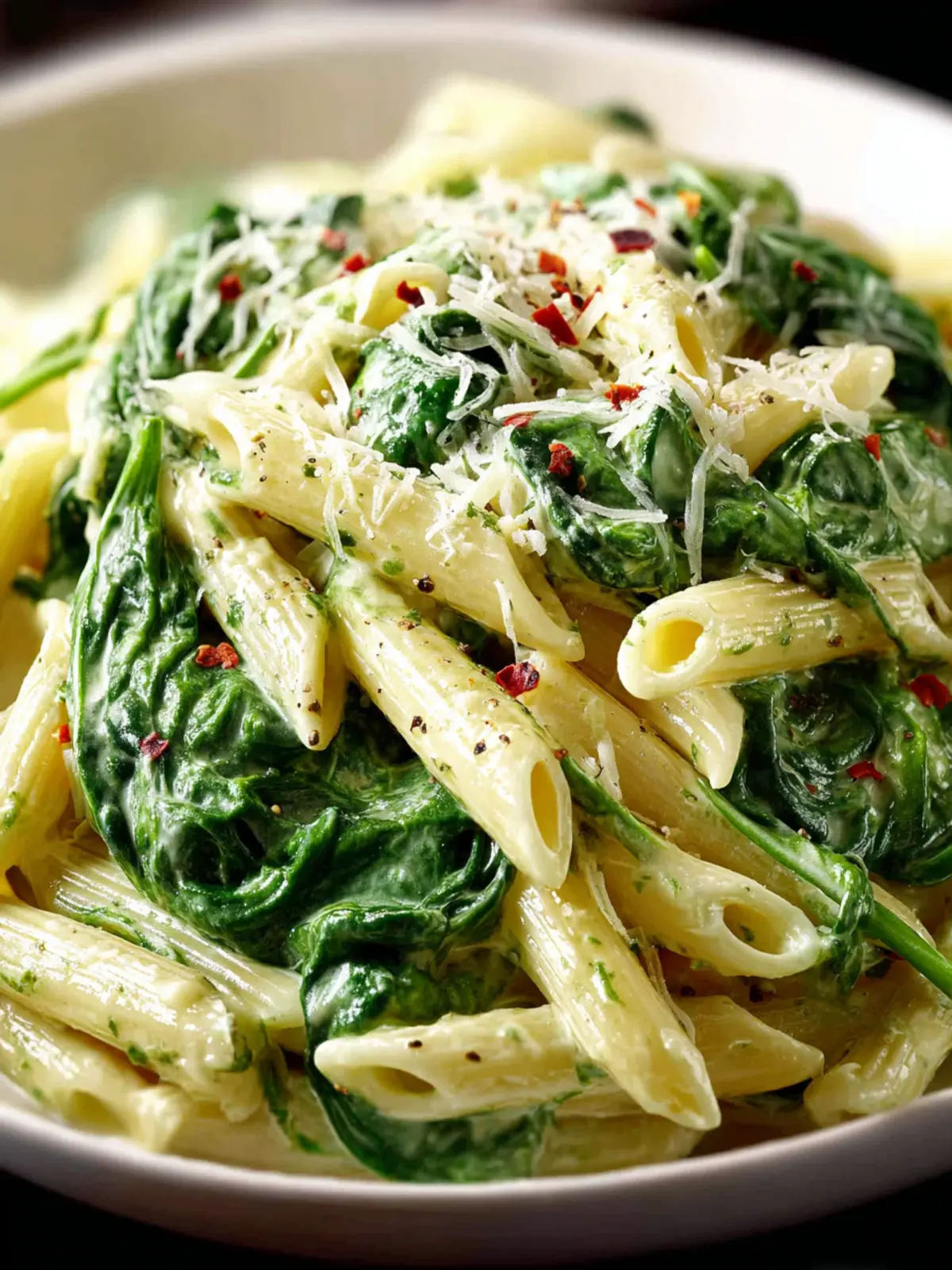 Creamy Spinach Pasta First Image